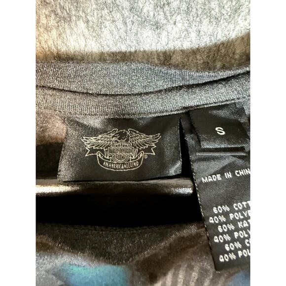 Harley Davidson Womens Small Black Label Gray Shimmer Tank Top - Picture 6 of 7